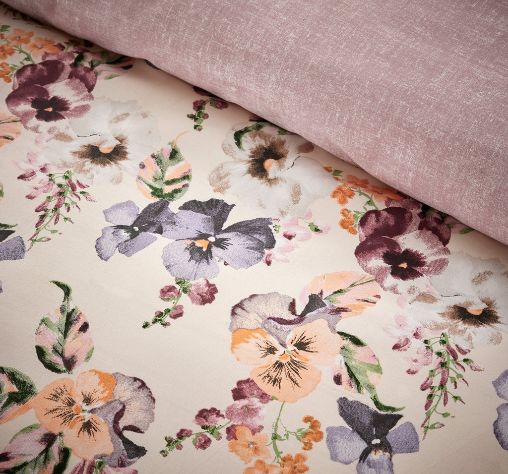 Vantona Home - layla bedding set - bedding set - duvet cover-- pink bedding - floral bedding - soft bedding - duvet set 