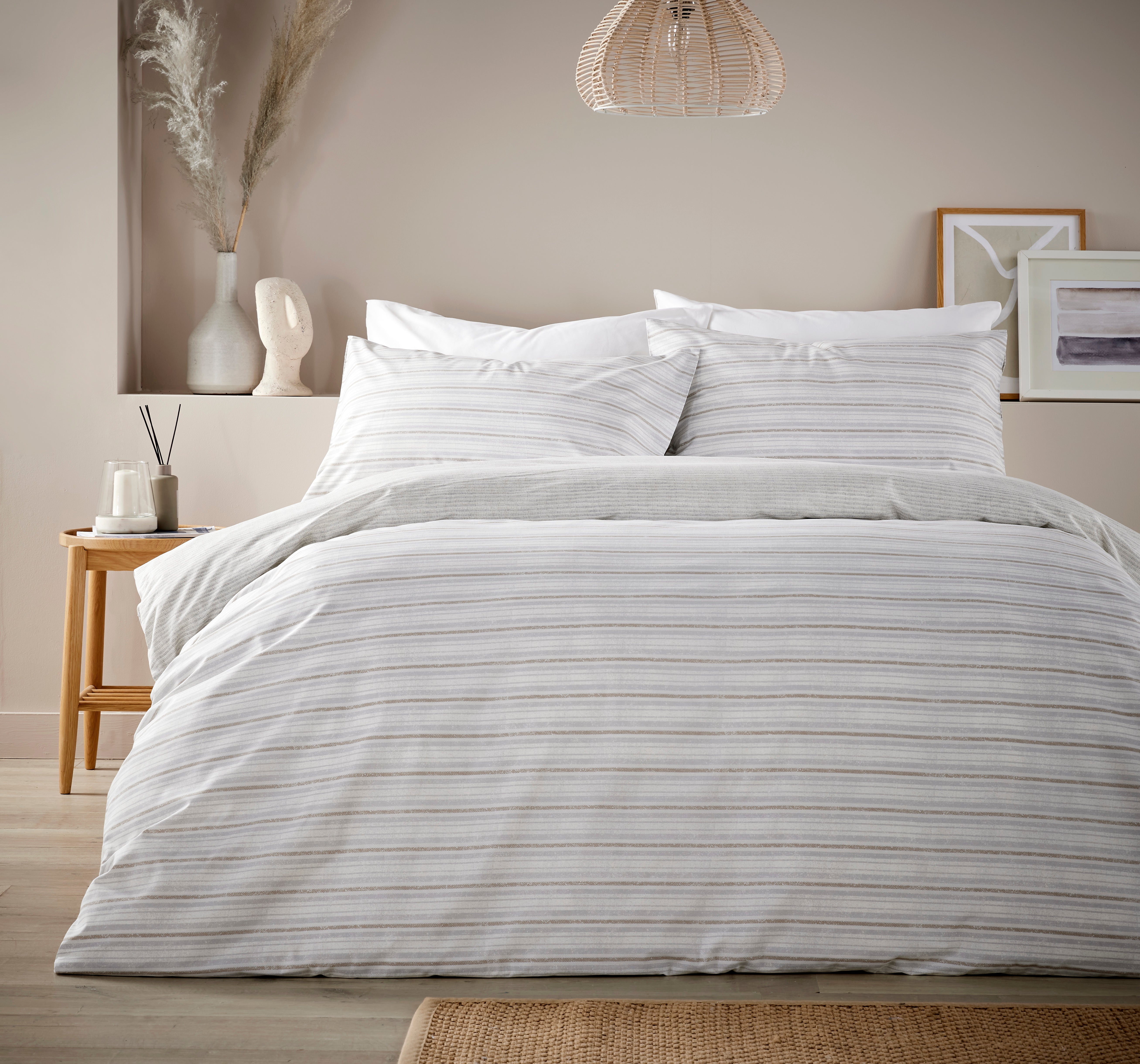 Vantona Home - Boucle Stripe - Bedding - Bed linen - stripe bedding - grey bedding 0 duvet cover - boy bedding