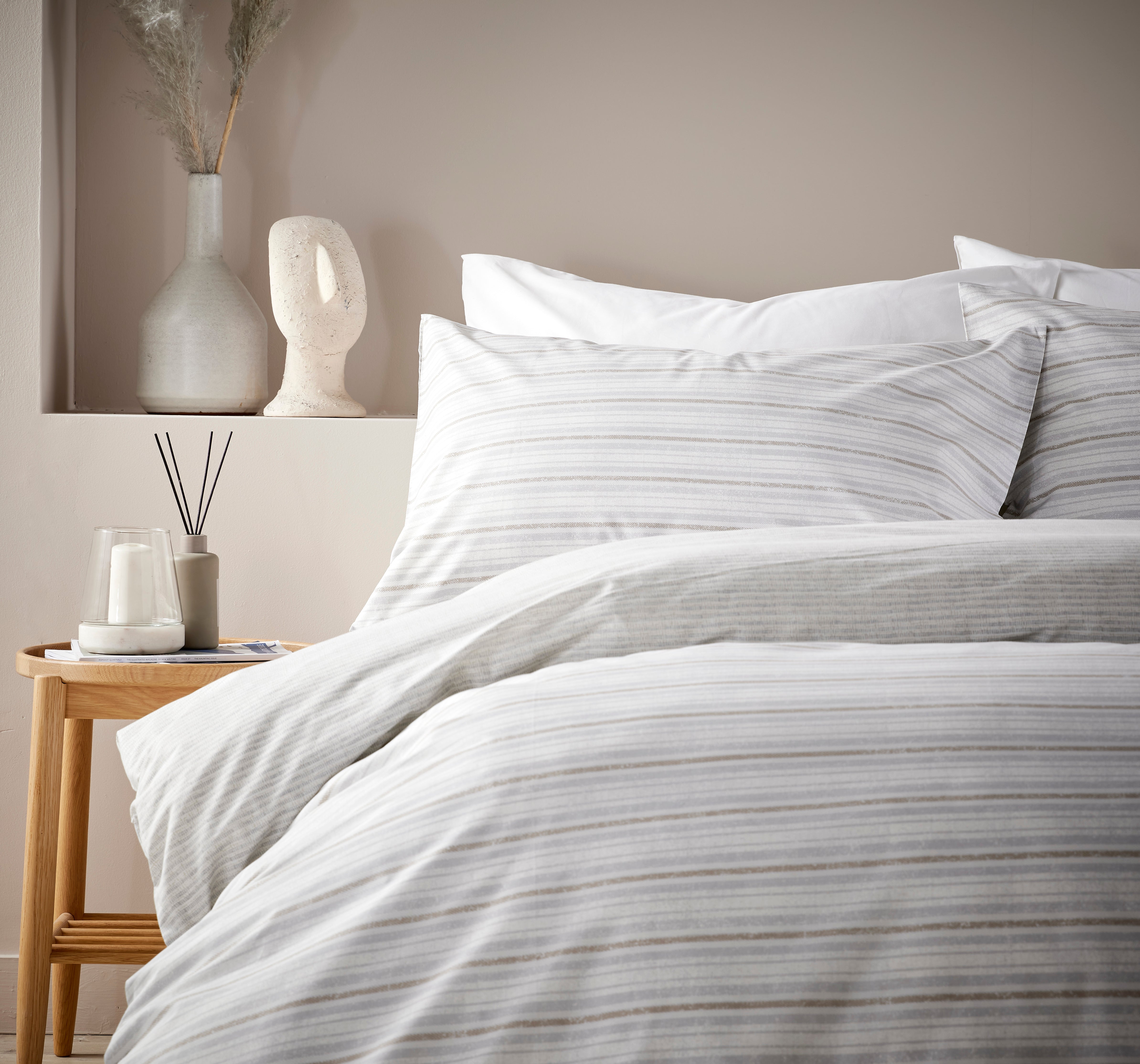 Vantona Home - Boucle Stripe - Bedding - Bed linen - stripe bedding - grey bedding 0 duvet cover - boy bedding