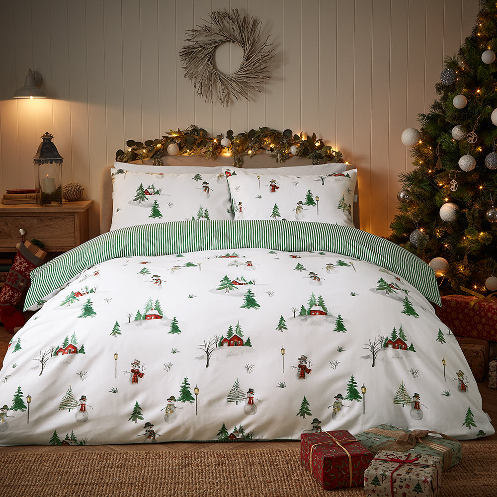 christmas bedding • snowman duvet cover • kids christmas bedding • winter scene cotton duvet • festive bedroom decor • gift idea bedding • holiday duvet set • snow scene bedding