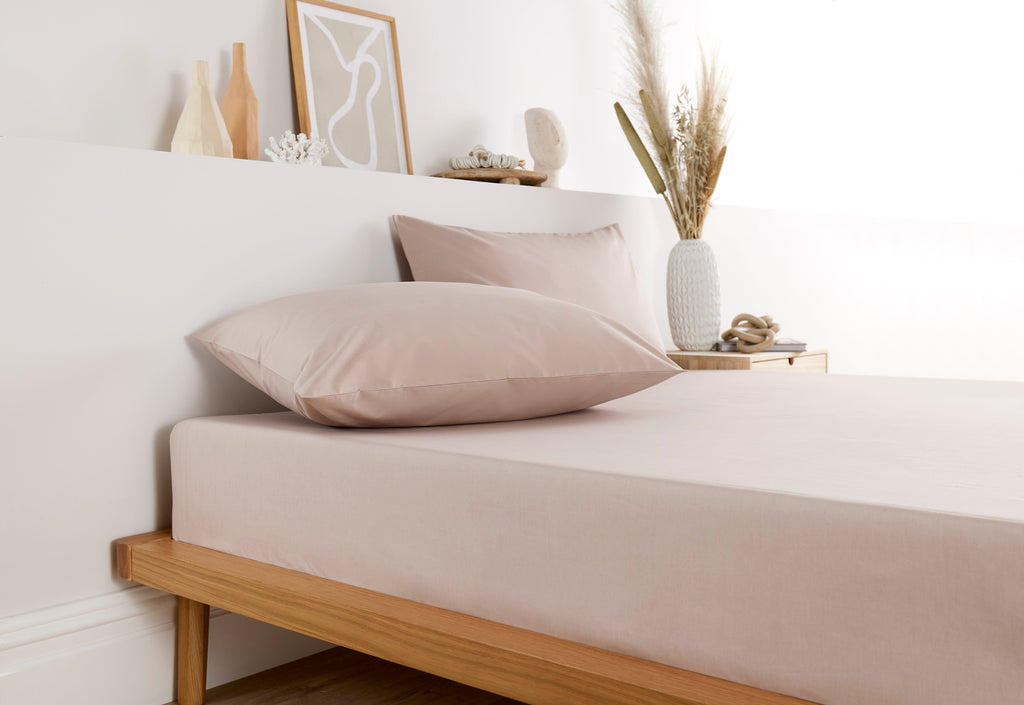 vantona home - cream plain bedding - plain bedding - bedding sheet - fitted sheet - pillowcase - cream bedding