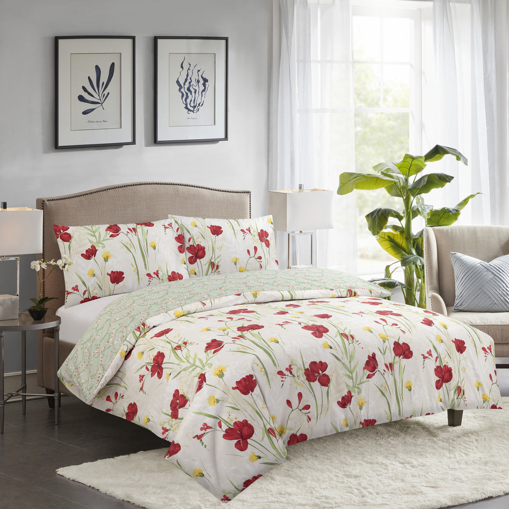 Vantona - Vantona home - Vantona bedding - Vantona duvet covers - Vanton bed linen - Bed Sets - Bedding - Bed Sheets- Bedspread - Fitted sheet - Bed Covers - Quilt cover - Luxury Bedding - Duvet covers - Double bedding - floral bedding - red cream bedding